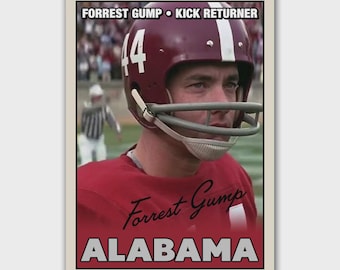 Forrest Gump 1967 Style Football Card Alabama Collectible Parody Art Card in Top Loader
