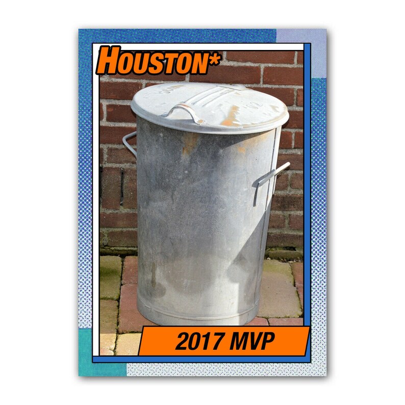 Funny Novelty Baseball Card Houston Astros Trash Can Cheating Etsy