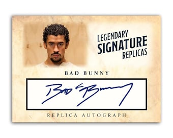 Bad Bunny ACEO Replica Autograph Signature Trading Card