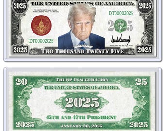 Donald Trump 2025 Einweihung Gedenk USA Amerika Dollarschein mit Hülle