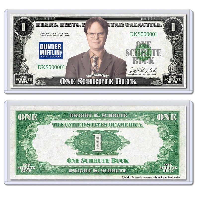 Collectible Novelty Schrute Buck Dollar Bill With Case Funny | Etsy