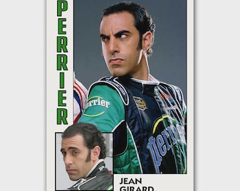 Jean Girard Talladega Nights Trading Card Reprint Sacha Baron Cohen Racing in Card Case