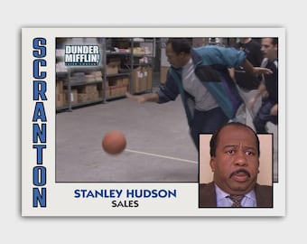 Stanley Hudson Novelty Basketball Trading Card Replica The Office Dunder Mifflin in Top Loader
