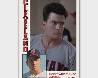 Ricky Vaughn "Wild Thing" Major League Collectible Parody Indians Card ACEO in Top Loader
