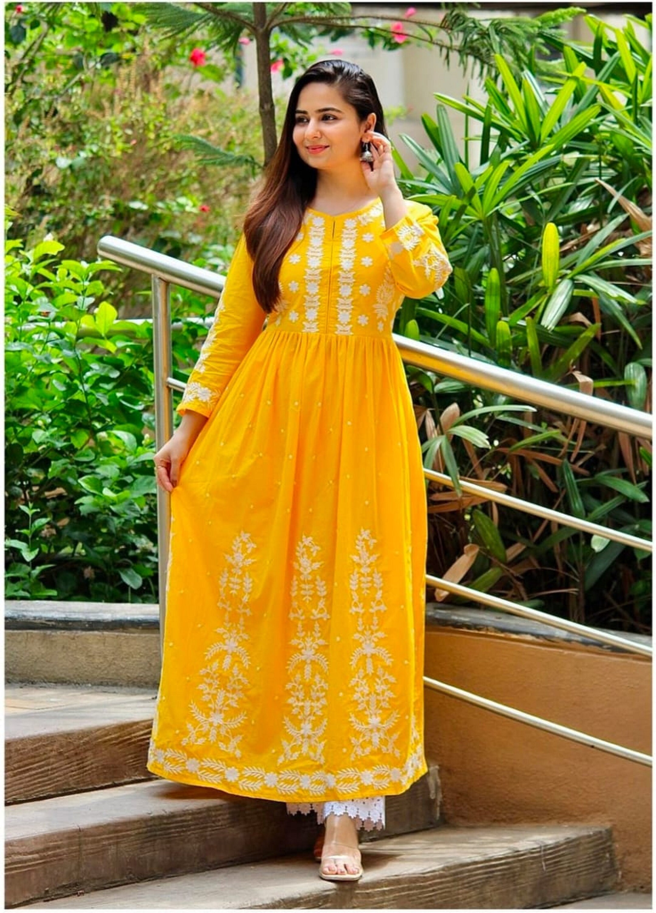 Ethnic Frock Style Jaipuri Kurti Pant 