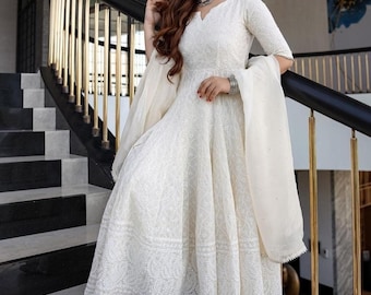 Buy White Anarkali Online In India 