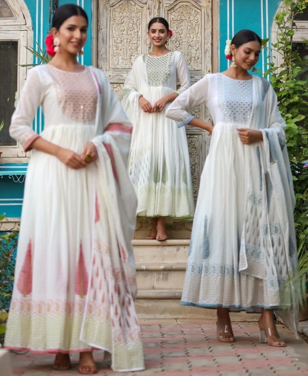 Malmal Beautiful Malmal Cotton Anarkali Gown With Beautiful Duppata - Etsy
