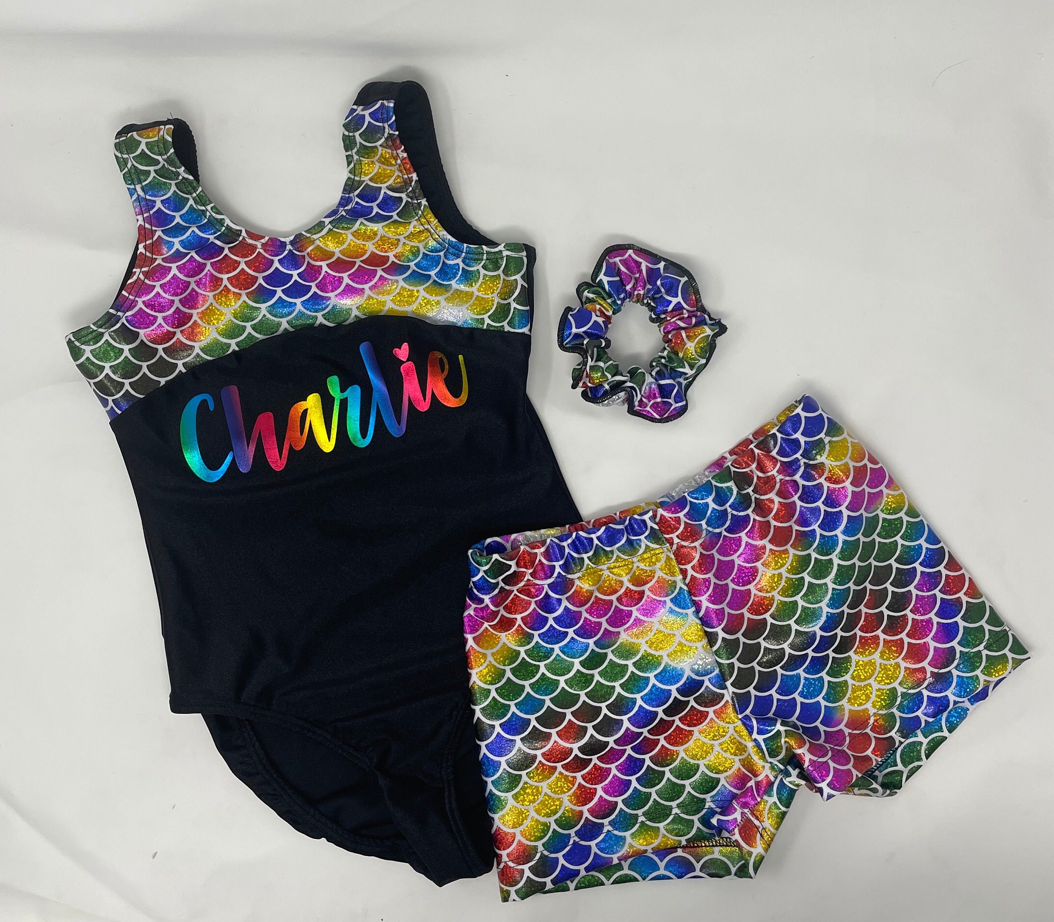 Gymnastics Leotards for Little Girls Sparkly One-Piece Colorful Rainbow Athletic Leotards 2-12 Years