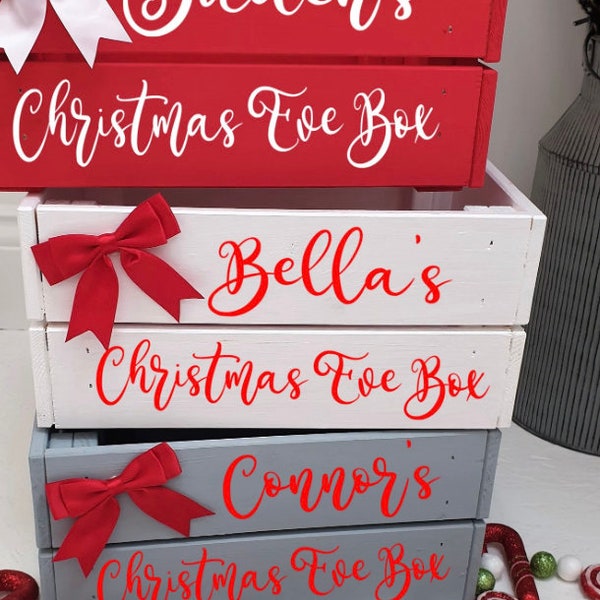 Personalised Christmas Eve crate, Christmas Eve box, Christmas gift box, Personalised wooden Christmas Eve box,