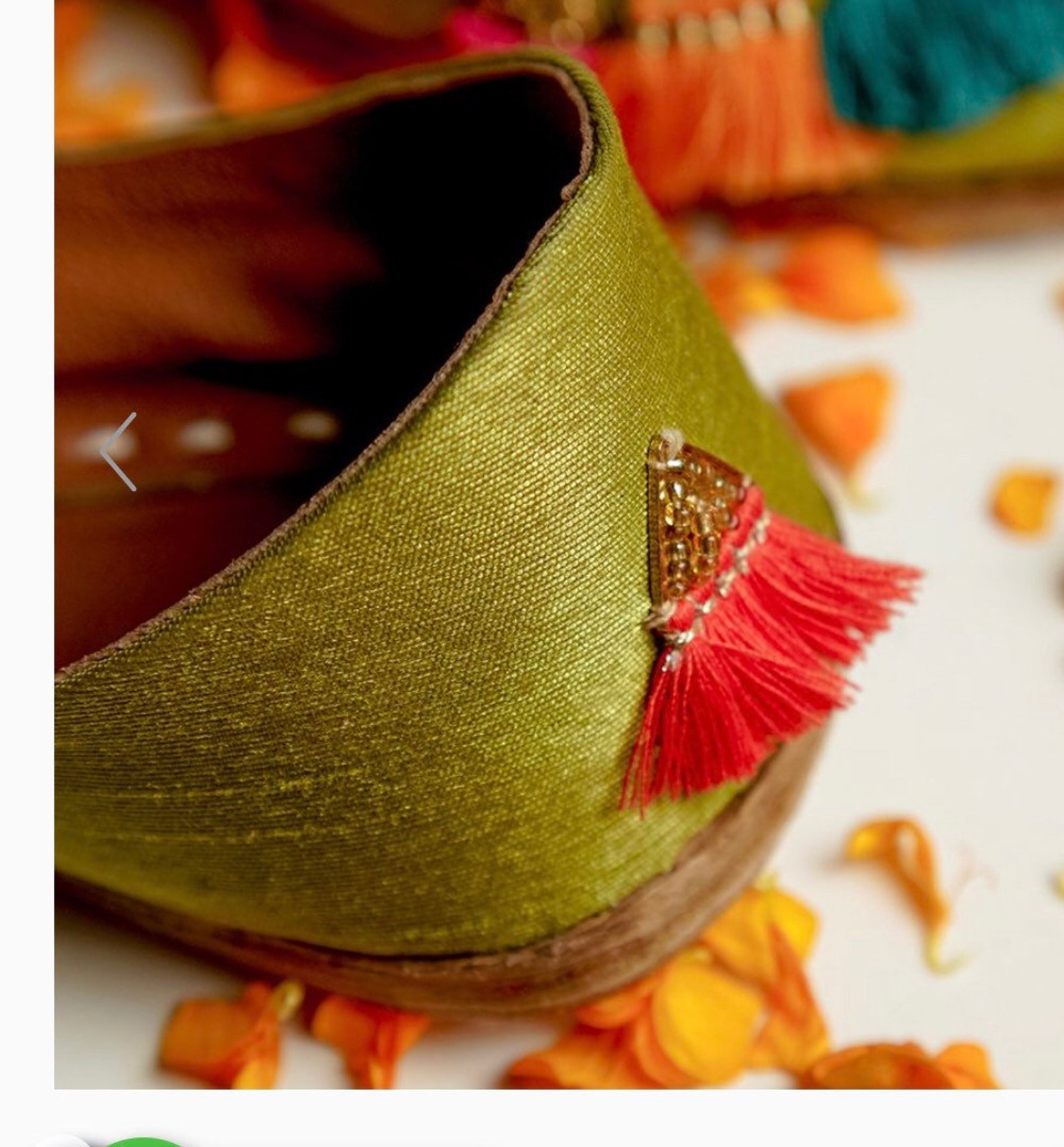 Brand new green tassel khussa detailed work Pakistani Indian Etsy