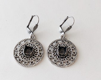 Great for resin cabochon flower, silver filigree silver connector silver Links,silver base setting Bulk..200 pcs 18 mm filigree pendants