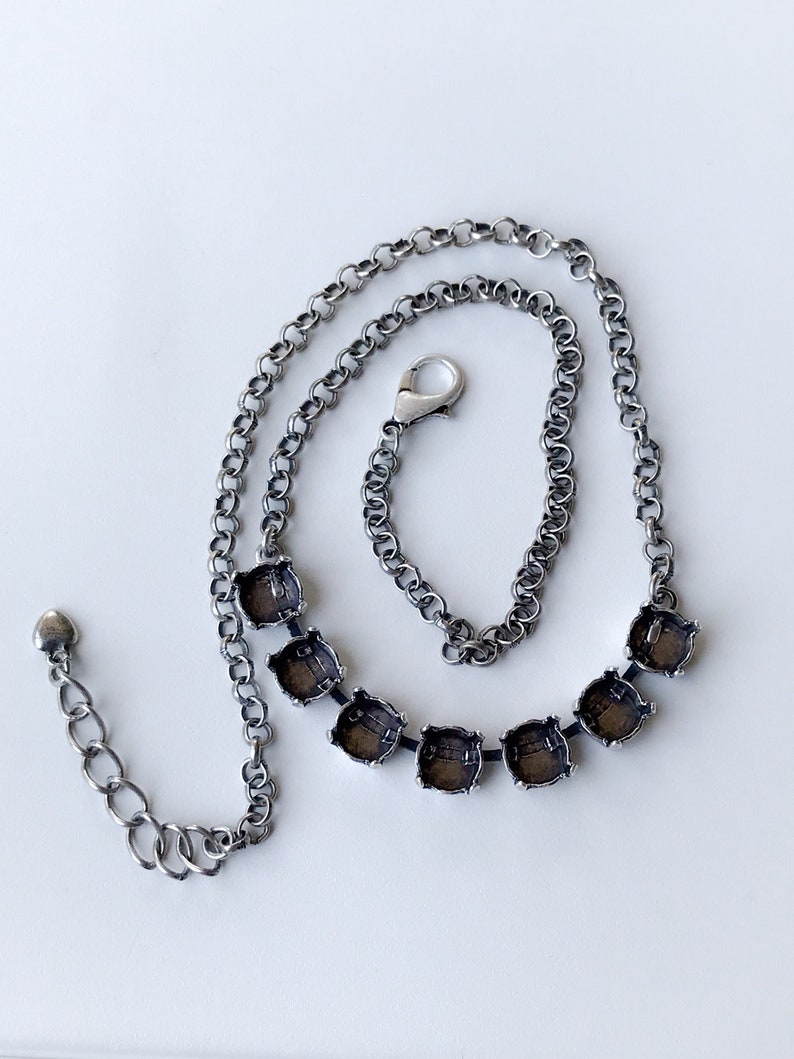 Necklace Making 7 Empty Settings Empty Cupchain Make Your Own Antique Silver 8mm Empty Cup Chain Centerpiece Necklace