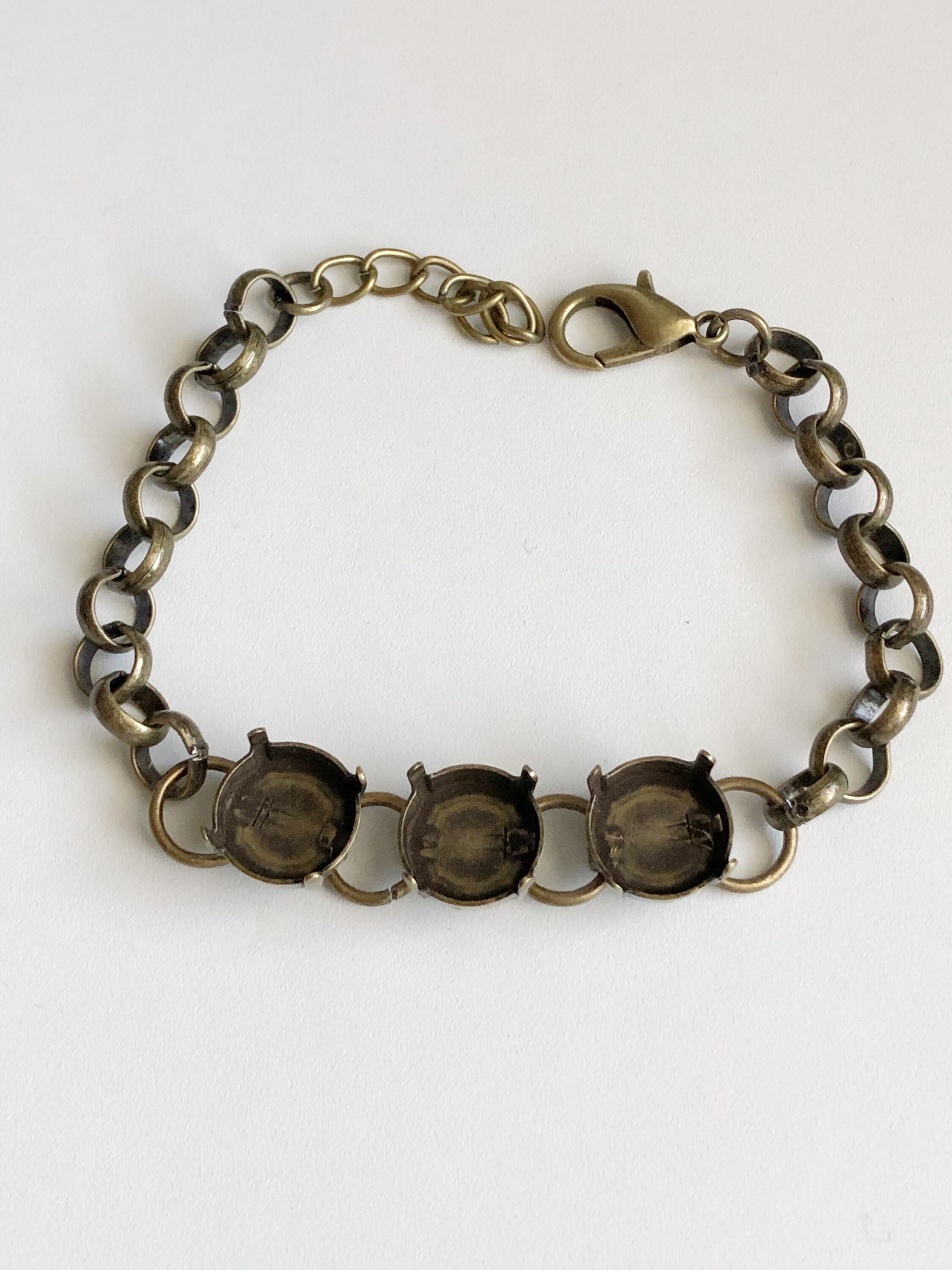 12mm Triple Bracelet Setting Empty Cup Chain Bracelet Setting Etsy