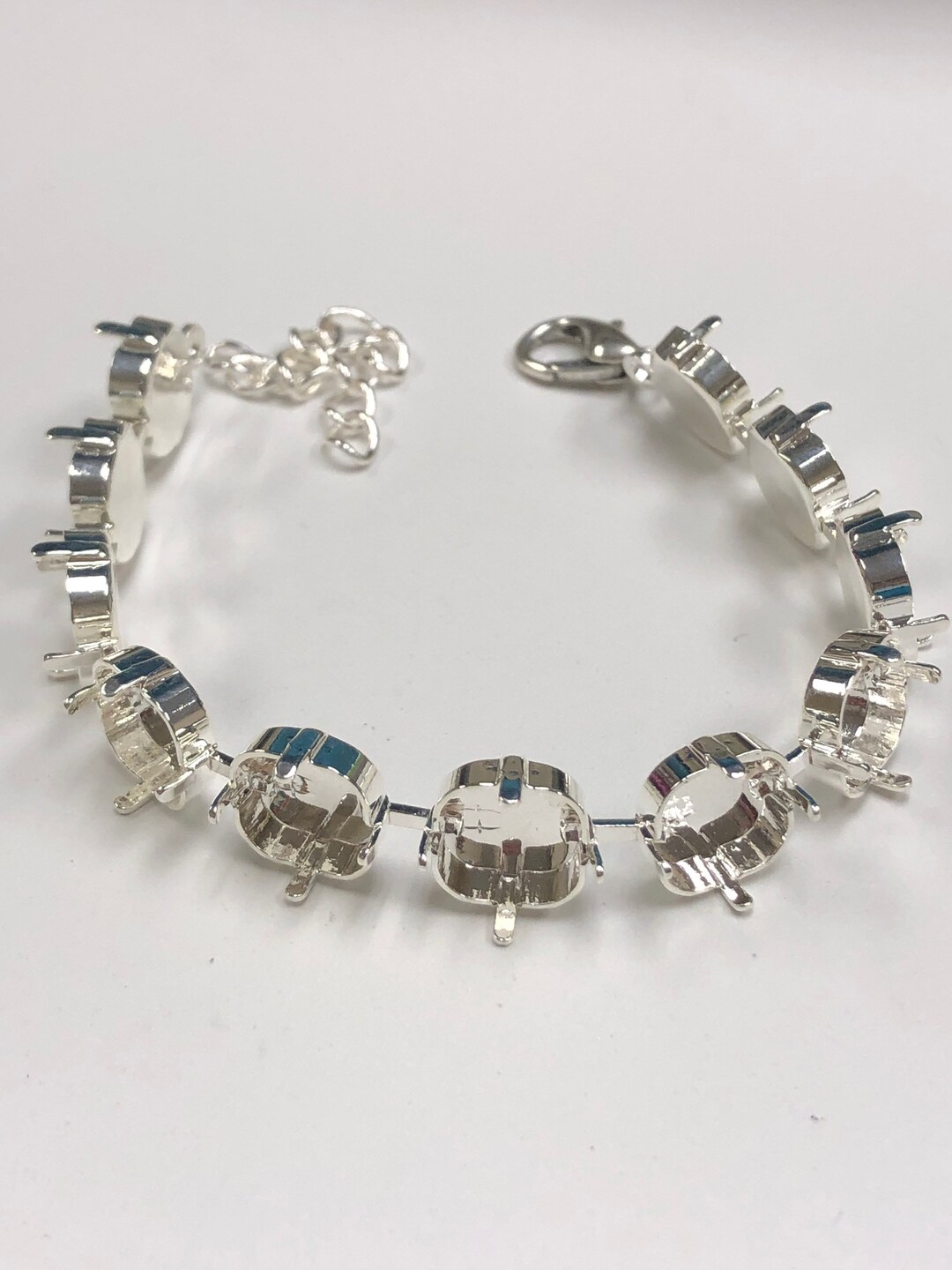 10x10mm Empty Cup Chain for Bracelet 4470 Cushion Cut Rhodium Etsy