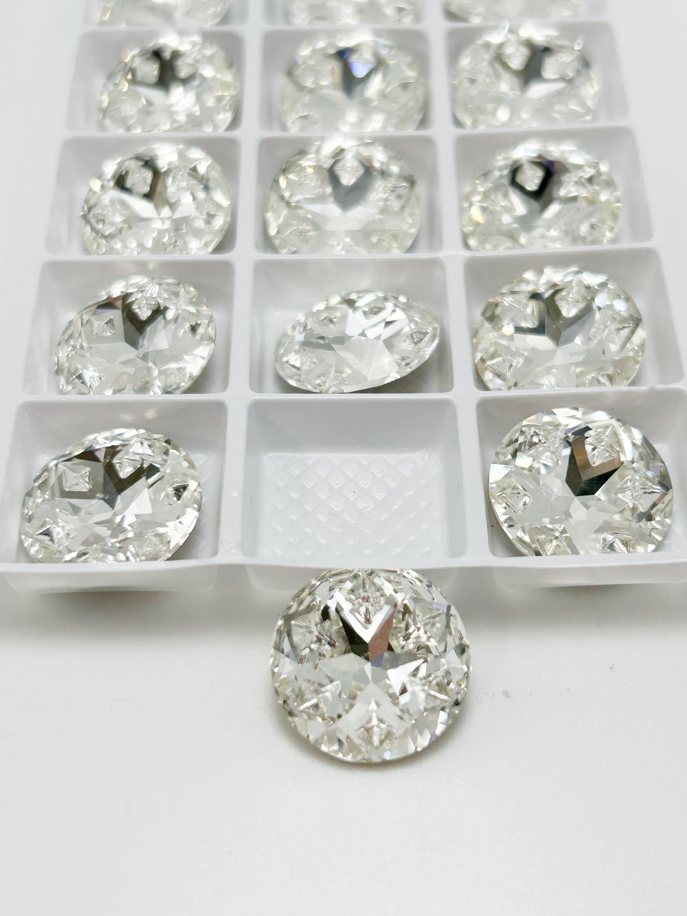 18mm Crystal Clear Meteorite Glass Rivoli, Rivoli Settings for Empty ...