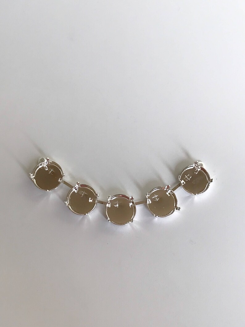 Empty Cupchain Jewelry Making 14mm Empty Cup Chain for Necklace Bright Silver Setting Jewelry Base 5 Empty Setting