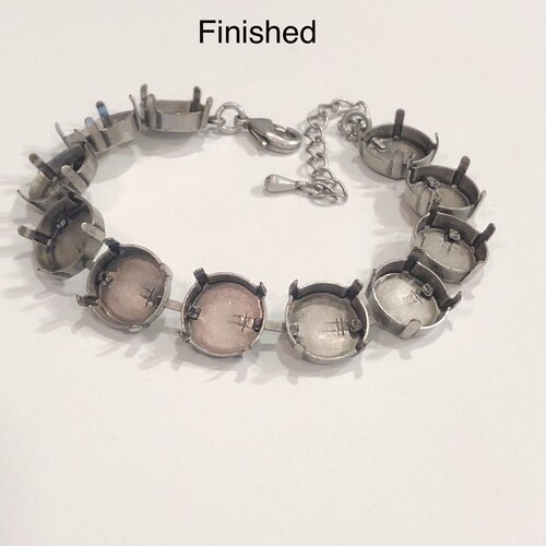 10mm Star Empty Cup Chain Bracelet Setting in Antique Silver Etsy