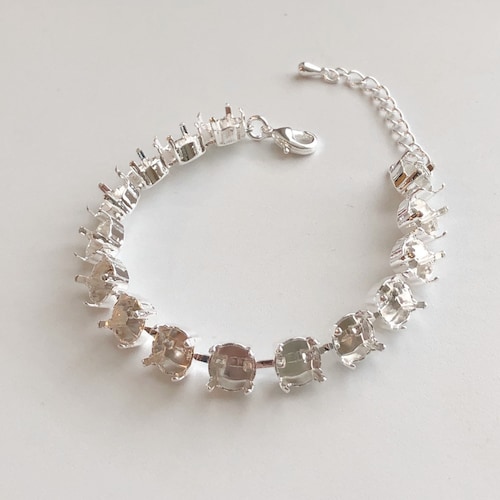 12x12mm 39ss Empty Cup Chain Bracelet Setting Antique Silver Etsy