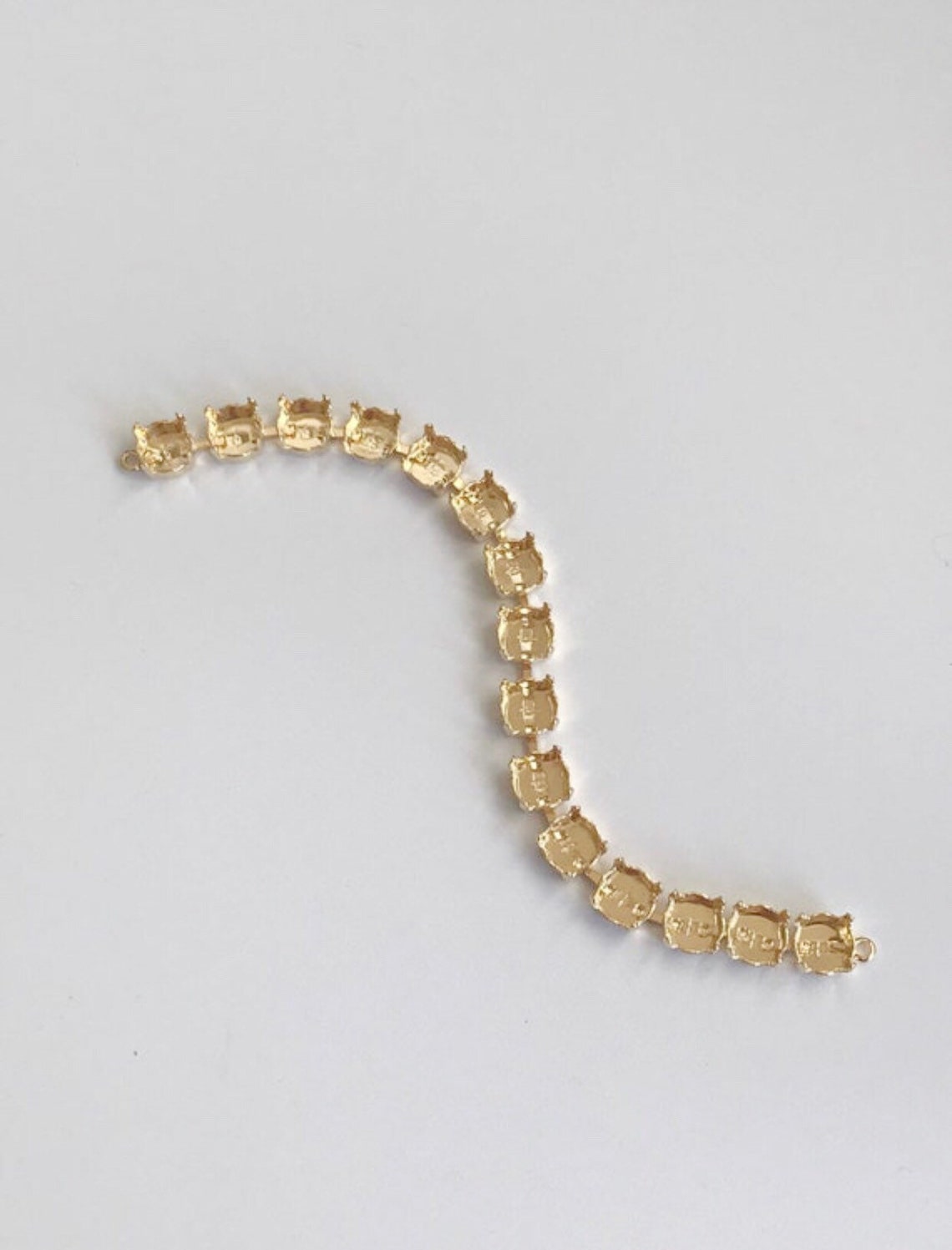 39ss Empty Cup Chain Bracelet Setting in Shiny Gold Bracelet Etsy