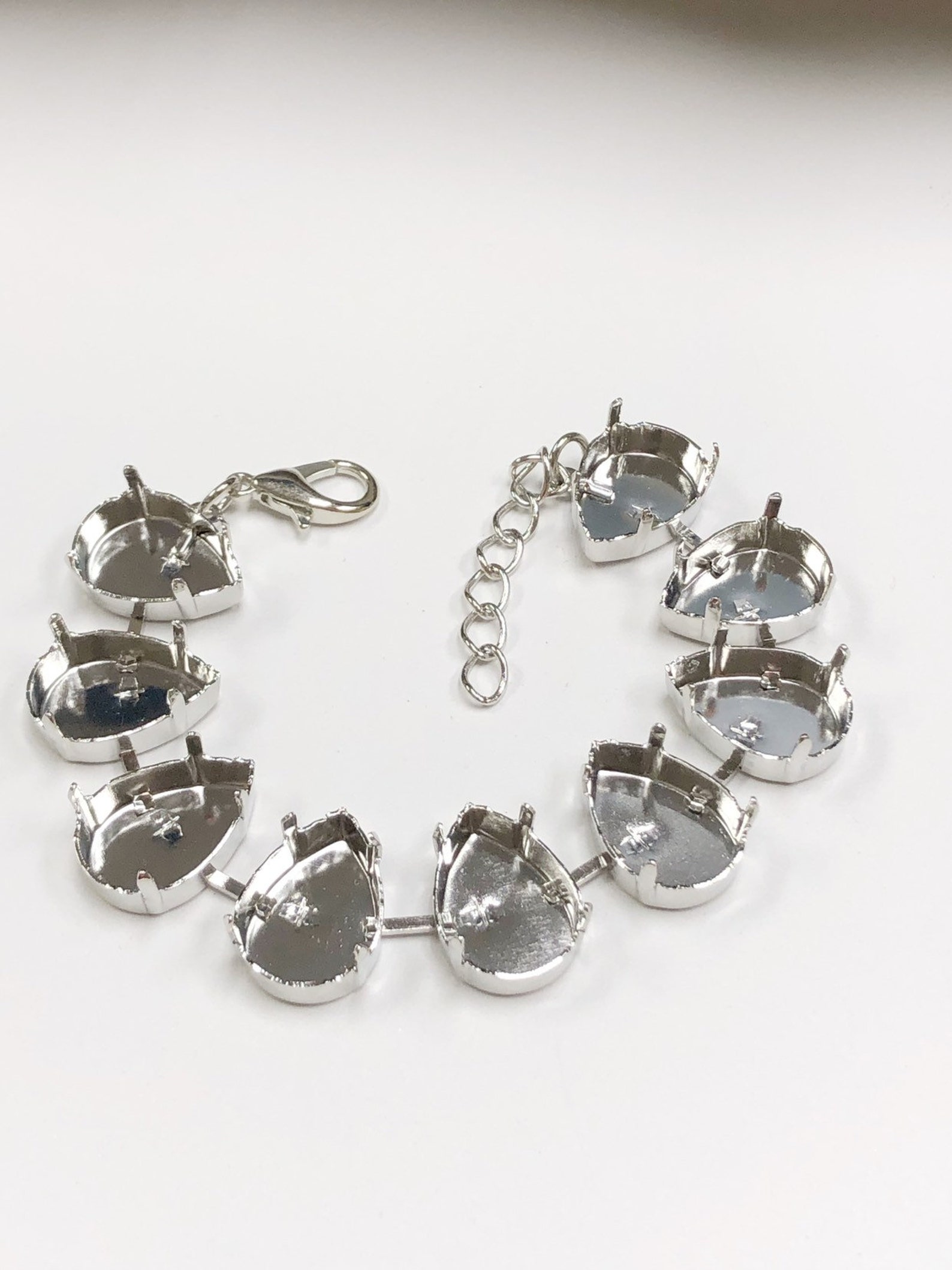 18x13mm Empty Cup Chain Bracelet Setting Rhodium Plated Etsy UK