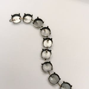 14mm Empty Cup Chain Bracelet Setting Antique Silver Ox, Empty Cupchain DIY Bracelet Base Unfinished