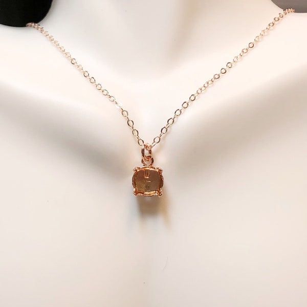 39ss Single Pendant Empty Cup Chain in Rose Gold Plated, 8mm Cupchain DIY Necklace Pendant Base, DIY Cupchain Setting