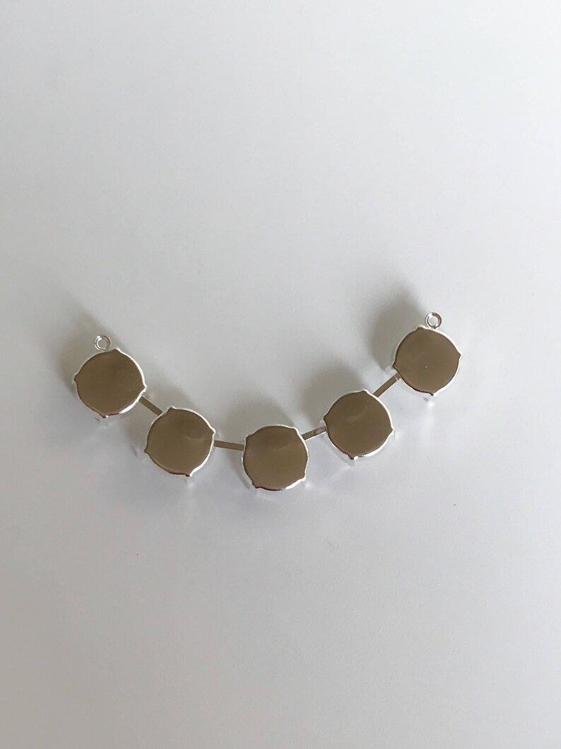 Empty Cupchain Jewelry Making 14mm Empty Cup Chain for Necklace Bright Silver Setting Jewelry Base 5 Empty Setting
