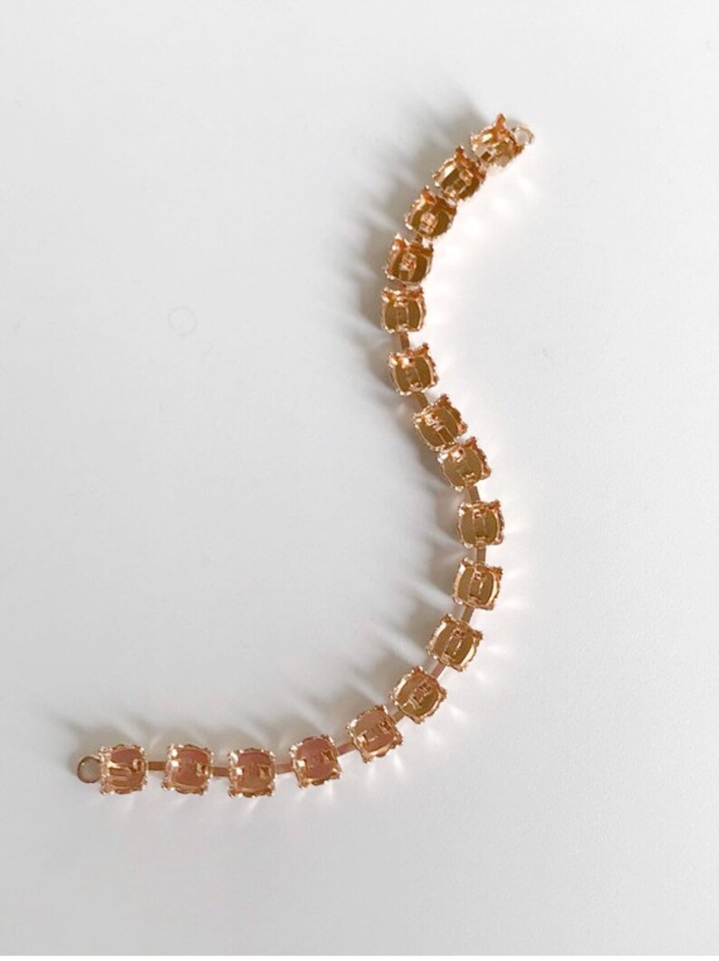6mm Empty Cup Chain Bracelet Setting Rose Gold 29ss Setting Etsy