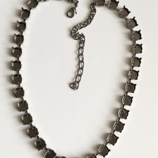 39ss 33 cup Hematite Empty Cup Chain Necklace, 33 Empty Cups 8mm Gunmetal, DIY Necklace Making, Empty Cupchain