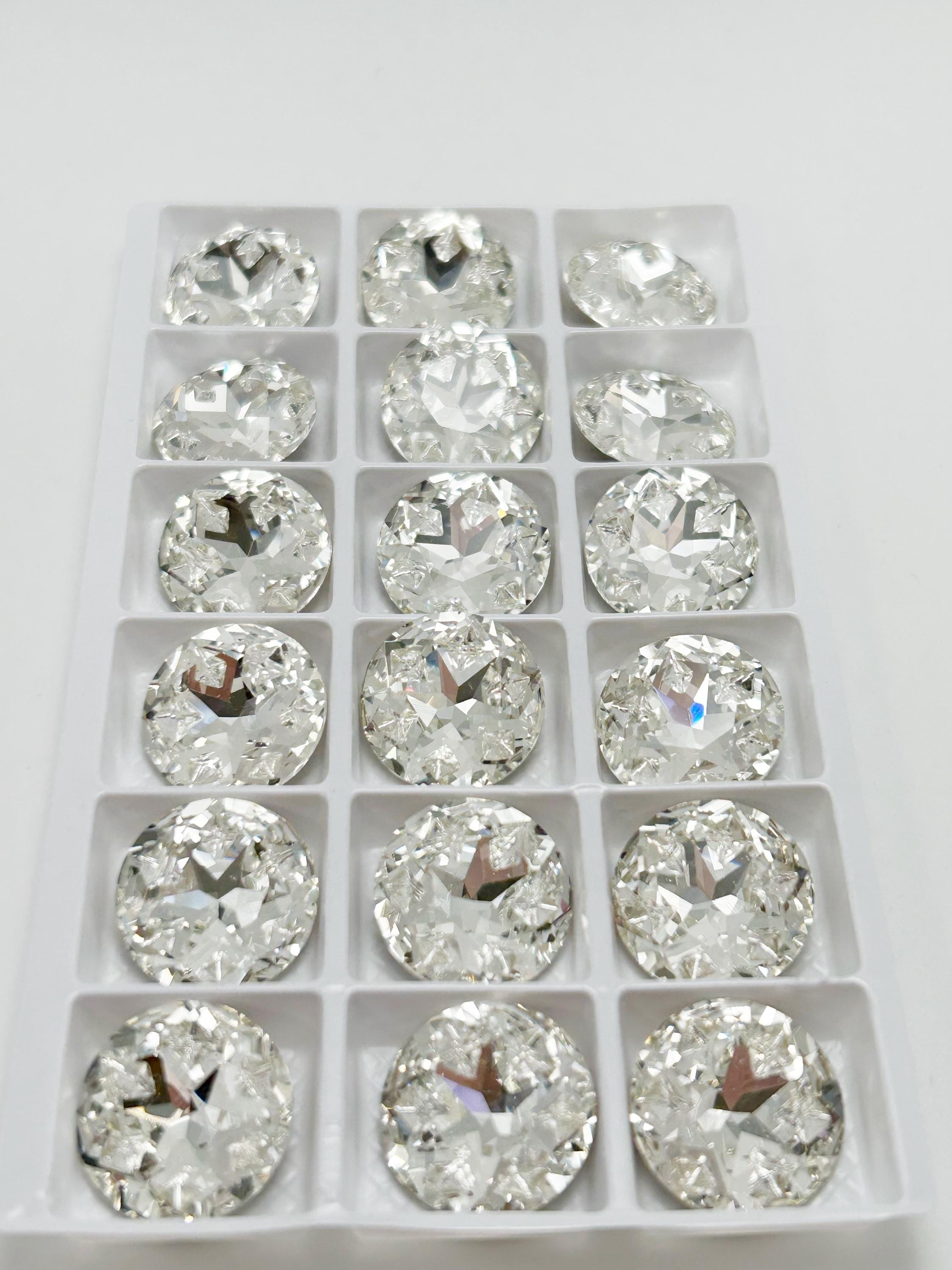 18mm Crystal Clear Meteorite Glass Rivoli, Rivoli Settings for Empty ...