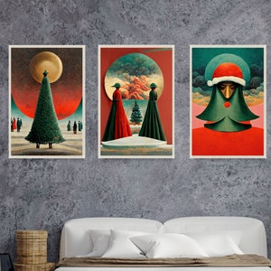 15 Noël surréaliste Art Print SVG, Licence d'utilisation commerciale, Carte imprimable, Digital Surreal Gallery Wall Home Decor, Salvador Dali Print
