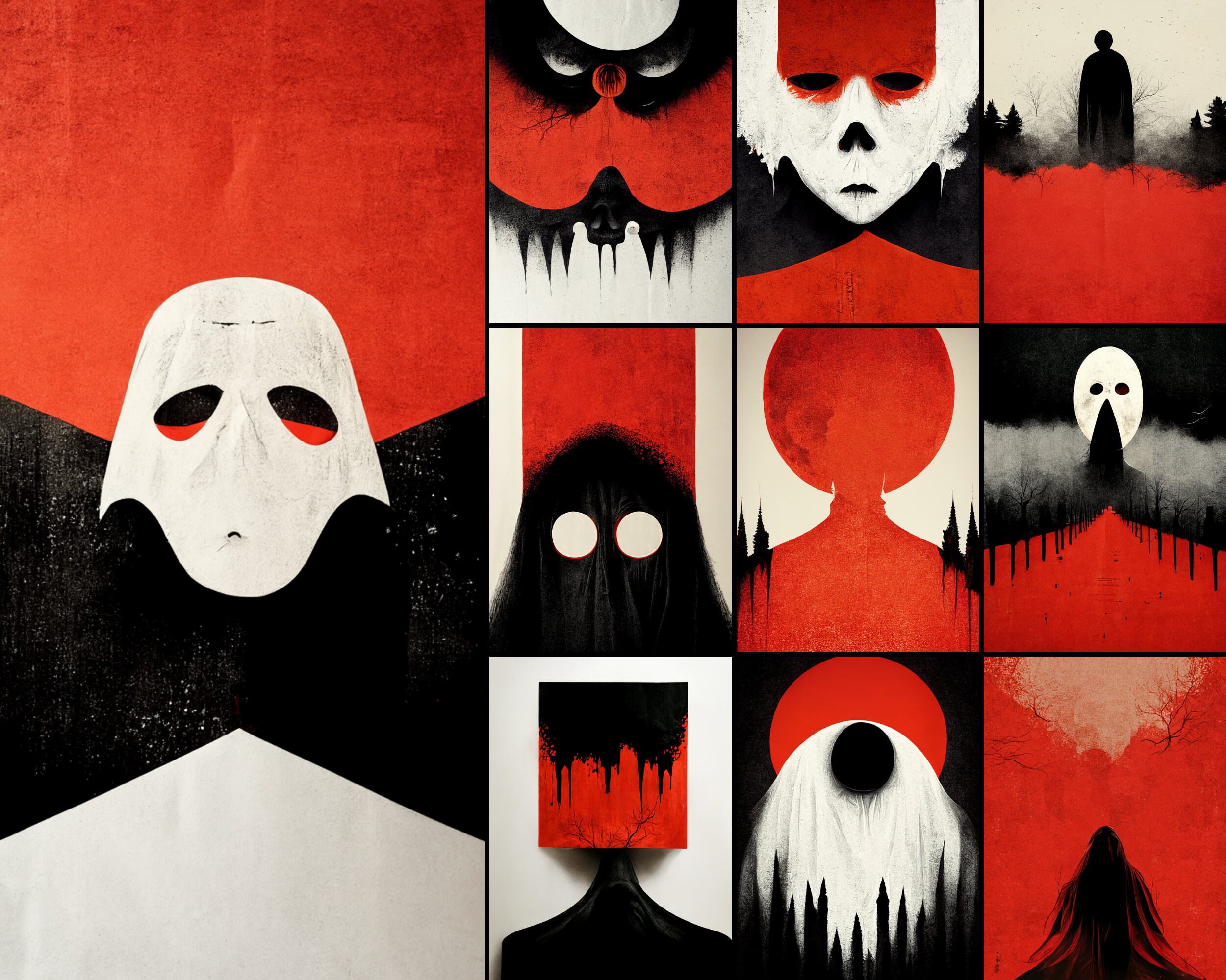 20 Minimalist Surreal Digital Art Print, Gothic Horror Gallery Wall ...