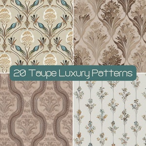 Padrão de papel de parede de luxo cinza 20, pacote de papel de scrapbook digital, licença comercial SVG JPEG, impressão de William Morris, padrão floral vintage