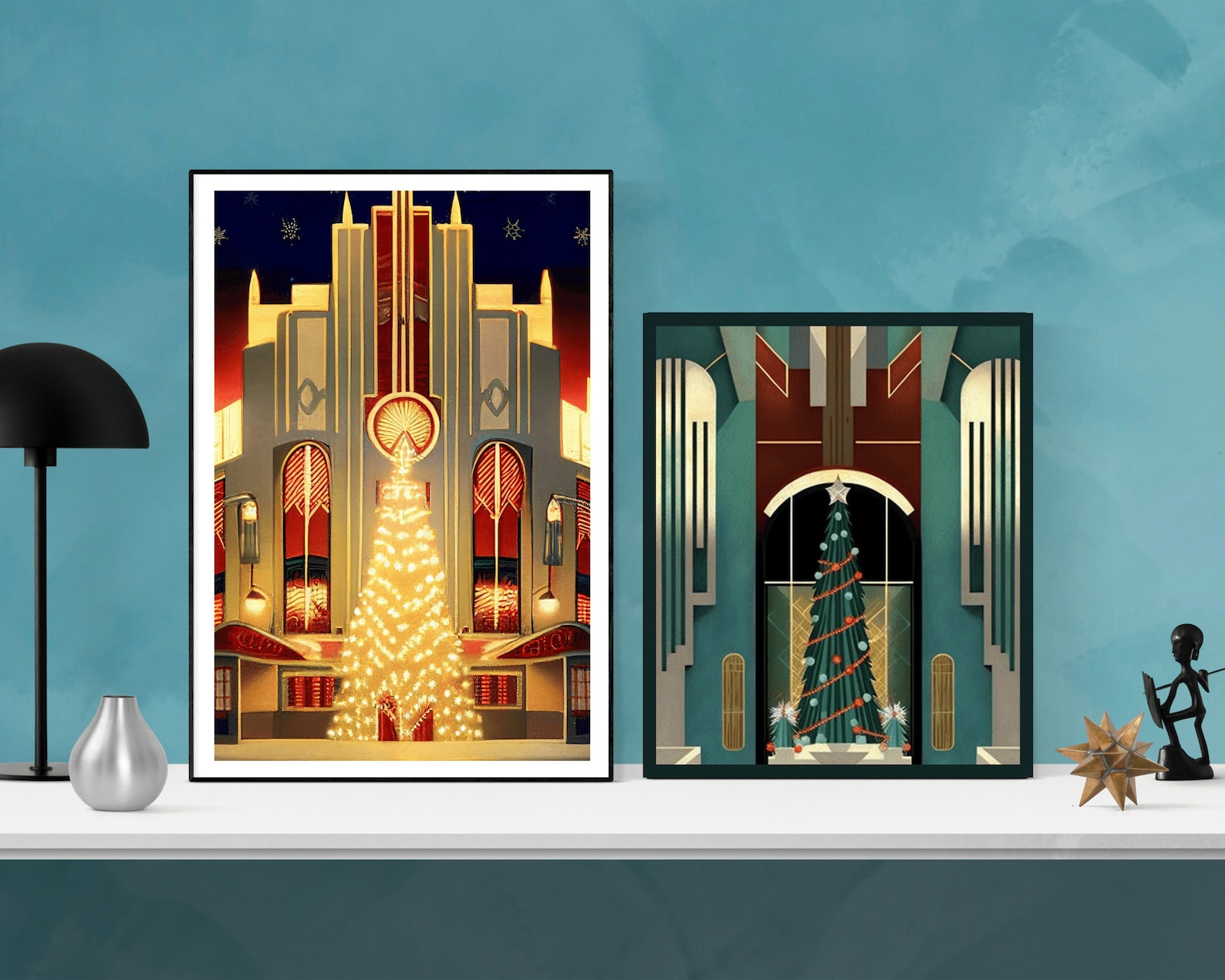 10 Art Deco Christmas Art Prints, 1920's Printable Wall Art, Vintage ...