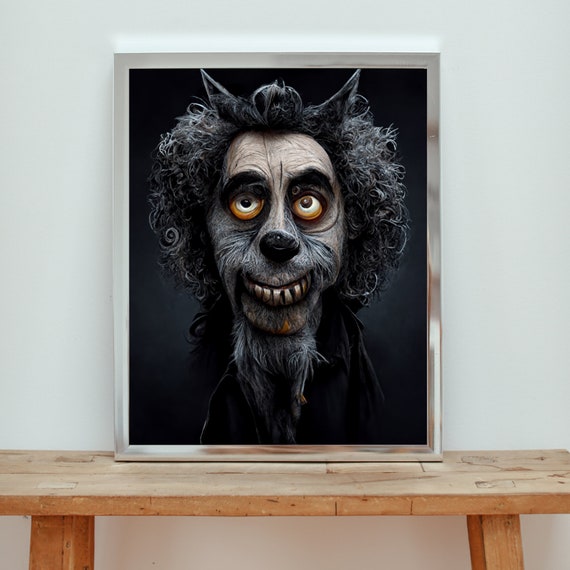 Scary Face / Horror / Digital painting / digital art / Halloween / 5x7 art  print