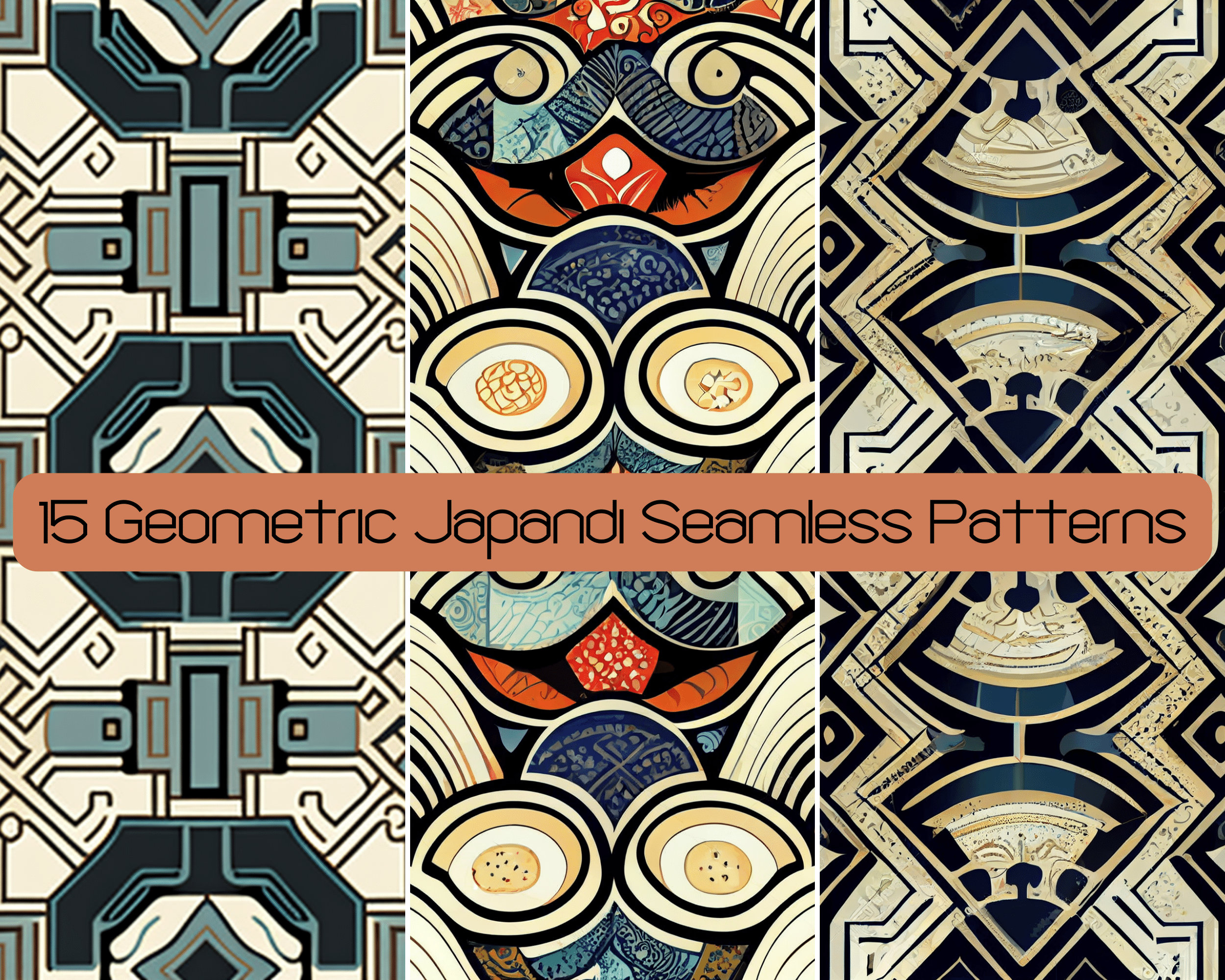 Japadi Pattern 15 Geometric Japandi Art Wallpaper Pattern Digital Scrapbook - Etsy