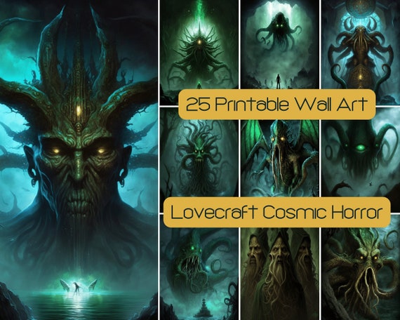 Wall Art Print, Lovecraft and Cthulhu
