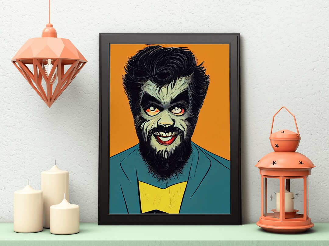 Wolfman Werewolf Art Print, Commercial Use License, Halloween Party