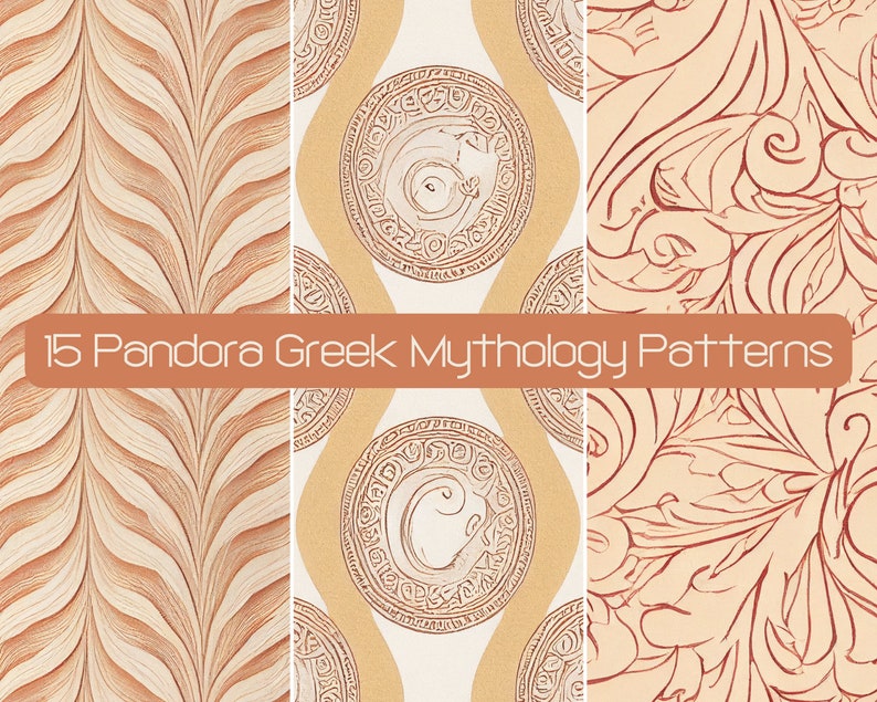 Pandora Greek Mythology Seamless Patterns, Digital Paper Pack (SVG, JPG ...