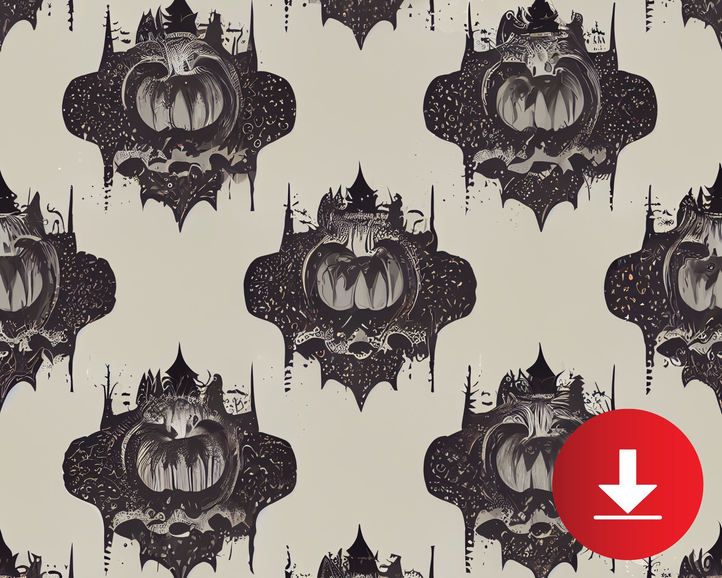Monochromatic Gothic Seamless Pattern Tile #3, Digital Scrapbook Paper ...