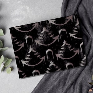 Heavy Metal Horror Christmas Pattern #13, Digital Scrapbook Paper, Printable SVG Goth Winter Gift Wrap, Gothic Horror Commercial Use License