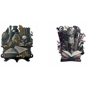 Dark Academia Goth Clip Art, Skulls, Ravens, Books (SVG, JPG) image 3
