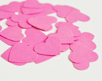 50 pcs Heart Cut-outs, Confetti, Wedding Decoration, Party Decoration, Heart Themed, Frame Art  - Pink and White
