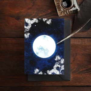 Full Moon Greeting Card | Moon Phase | Moon Child | Witchy Card | Celestial Stationery | Watercolour | Moon Greeting Card | Lunar Cycle