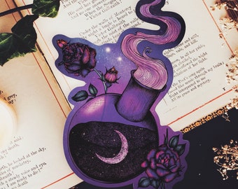 Magic Potion Vinyl Sticker | Potion Illustration | Moon and Stars | Celestial Art | Laptop Decal | Witchy Stationery | Pastel Goth