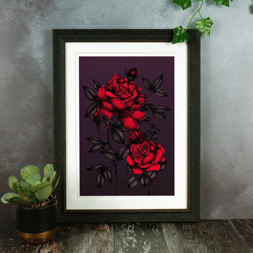 Bleeding Roses Giclée Print Dark Romance Rose Illustration - Etsy UK