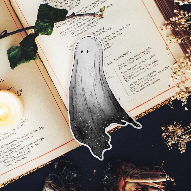 Little Ghost Vinyl Sticker | Creepy Cute Halloween Laptop Decal - Etsy