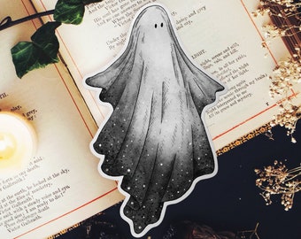 Little Ghost Vinyl Sticker | Laptop Decal | Halloween Art | Ghost Drawing | Gothic Stationery | Creepy Cute Sticker | Spooky Illustration