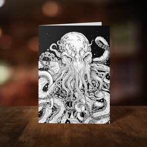 Great Old One - Grußkarte - Cthulhu Karte - Lovecraftian Horror Art - Fabelhafte Meereskreatur - Dark Fantasy - Cosmic Horror