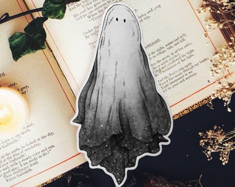 Little Ghost Vinyl Sticker | Laptop Decal | Halloween Art | Ghost Drawing | Gothic Stationery | Creepy Cute Sticker | Spooky Illustration